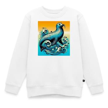 Siegel - Kinder Premium Organic Sweatshirt - Weiß - Vorne - AI Model Kid Male (0cm)
