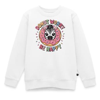 Zebra Donut Süßigkeit Nachtisch Bäckerei Spaß - Kinder Premium Organic Sweatshirt - Weiß - Vorne - AI Model Kid Male (0cm)
