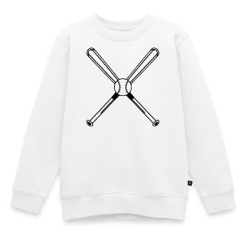 Baseball-Illustration Baseball-Spieler - Kinder Premium Organic Sweatshirt - Weiß - Vorne - AI Model Kid Male (0cm)