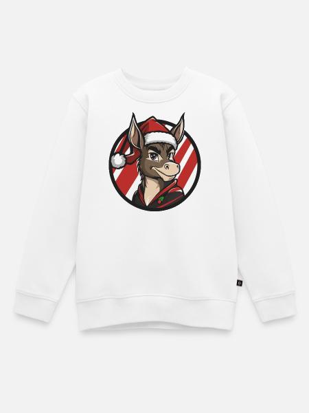 Santas Esel Motiv - Kinder Premium Organic Sweatshirt - Weiß