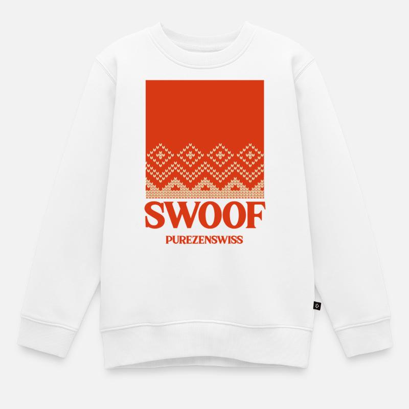 Nordic Knitting Pattern Red - Kids Premium Organic Sweatshirt - white