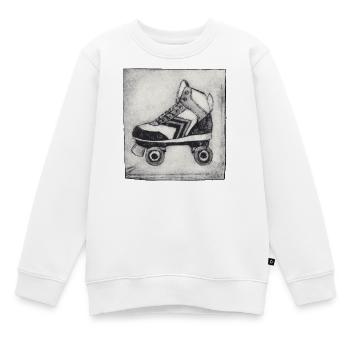 Roller Roller Retro - Sculpté à la main imprimable - Sweat Premium enfant bio - blanc - Devant - AI Model Kid Male (0cm)