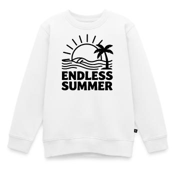 Endless Summer Palm Trees Waves - Kids Premium Organic Sweatshirt - white - Front - AI Model Kid Male (0cm)