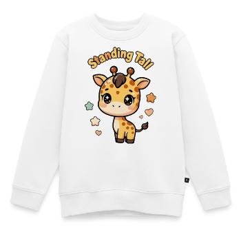Niedliche Baby-Giraffe – Steht groß - Kinder Premium Organic Sweatshirt - Weiß - Vorne - AI Model Kid Male (0cm)