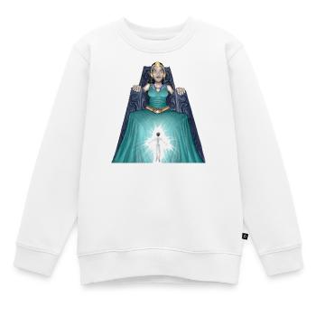 Leuchtende mystische Königin auf dem Thron - Kinder Premium Organic Sweatshirt - Weiß - Vorne - AI Model Kid Male (0cm)
