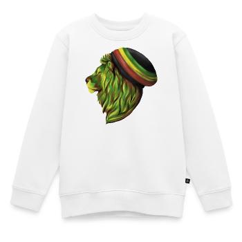 Rastafari Löwenkopf  - Kinder Premium Organic Sweatshirt - Weiß - Vorne - AI Model Kid Male (0cm)