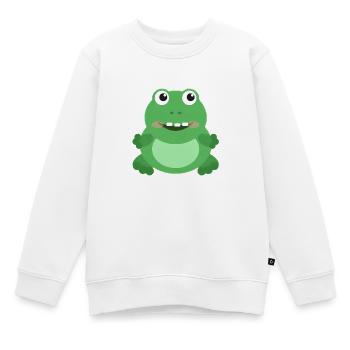 Grenouille Joyeuse - Sweat Premium enfant bio - blanc - Devant - AI Model Kid Male (0cm)