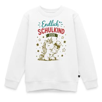 Endlich Schulkind 2026 Unicorn Einhorn - Kinder Premium Organic Sweatshirt - Weiß - Vorne - AI Model Kid Male (0cm)