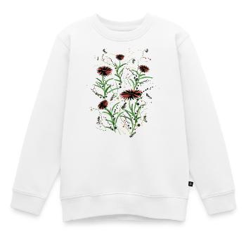 Abstrakte Wildblumen Grunge Illustration - Kinder Premium Organic Sweatshirt - Weiß - Vorne - AI Model Kid Male (0cm)
