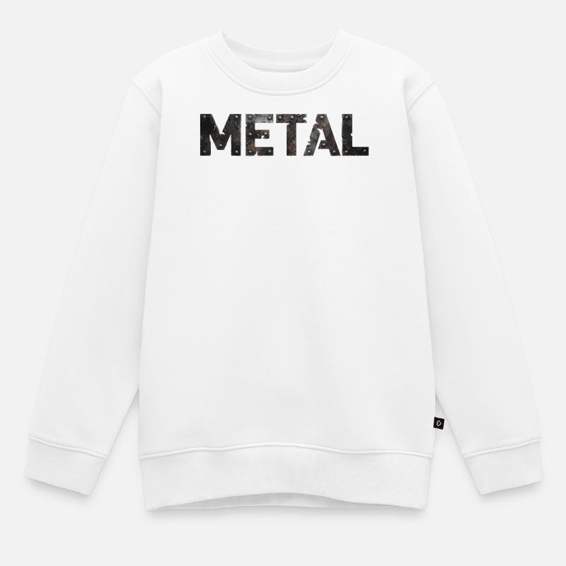 Conception de lettres métalliques rouillées - Sweat Premium enfant bio - blanc