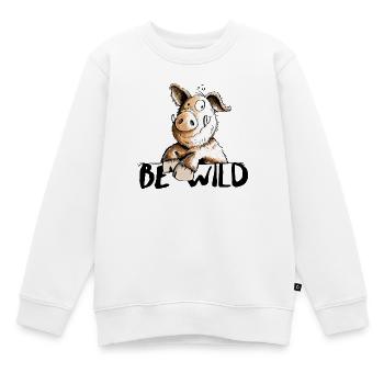 Be Wild Eber - Schwein - Keiler - Kinder Premium Organic Sweatshirt - Weiß - Vorne - AI Model Kid Male (0cm)