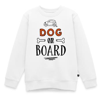 Dog on Board - lustige Hundesprüche - Kinder Premium Organic Sweatshirt - Weiß - Vorne - AI Model Kid Male (0cm)