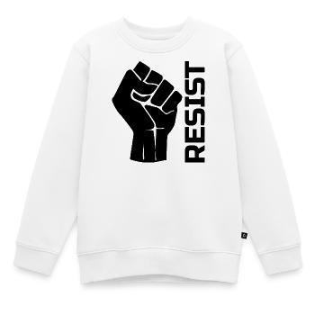 Resist with fist - in black - Sweat Premium enfant bio - blanc - Devant - AI Model Kid Male (0cm)