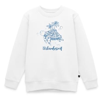 Urlaubsreif - Schildkröte mit Insel in blau - Kinder Premium Organic Sweatshirt - Weiß - Vorne - AI Model Kid Male (0cm)