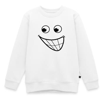 Cartoon Lächeln - Kinder Premium Organic Sweatshirt - Weiß - Vorne - AI Model Kid Male (0cm)