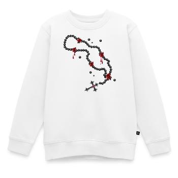 Rosenkranz Zeichnung mit Perlen und Rosen - Kinder Premium Organic Sweatshirt - Weiß - Vorne - AI Model Kid Male (0cm)