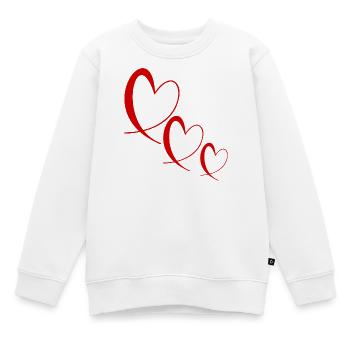VALENTINSTAG. Junggesellinnenabschied. ICH LIEBE DICH. ICH LIEBE DICH. LIEBE - Kinder Premium Organic Sweatshirt - Weiß - Vorne - AI Model Kid Male (0cm)