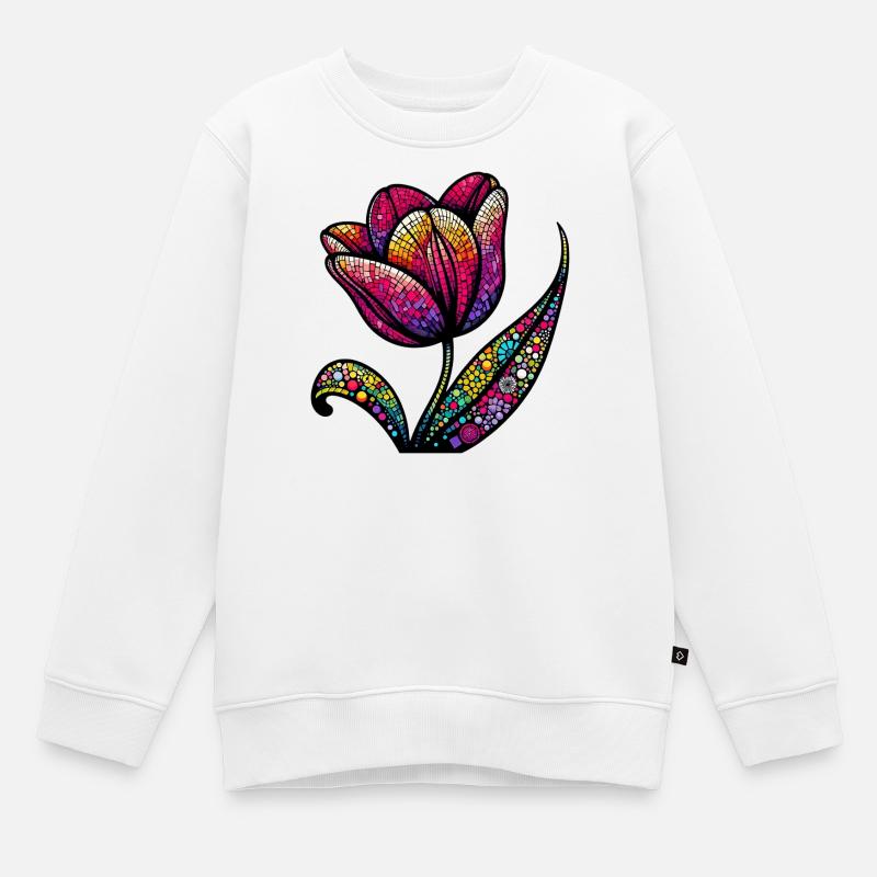Tulpe - Kinder Premium Organic Sweatshirt - Weiß