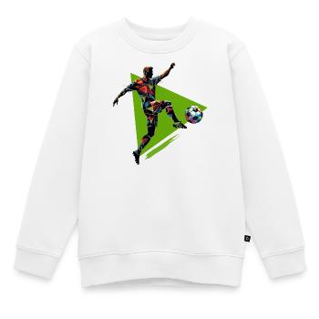 dynamischer Fußballspieler spielt Fußball - Kinder Premium Organic Sweatshirt - Weiß - Vorne - AI Model Kid Male (0cm)