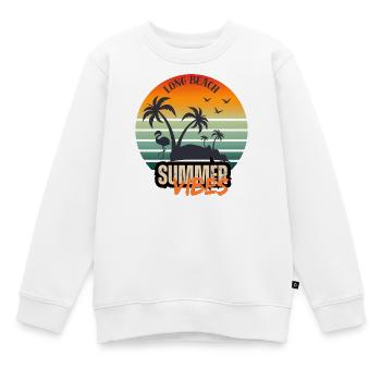 Summer time Palm beach Holiday Sommerzeit Urlaub - Kinder Premium Organic Sweatshirt - Weiß - Vorne - AI Model Kid Male (0cm)