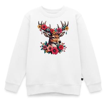 Hirsch - Kinder Premium Organic Sweatshirt - Weiß - Vorne - AI Model Kid Male (0cm)