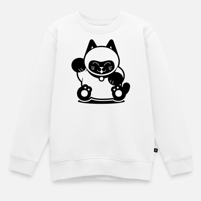 Chat de Siam - Sweat Premium enfant bio - blanc