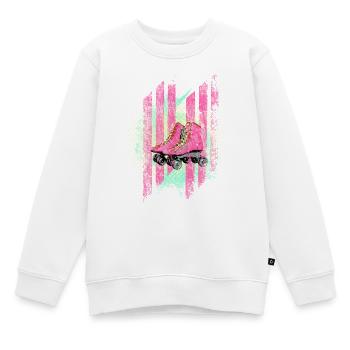 Muster mit Rollschuhe 60er Jahre Farben - Kinder Premium Organic Sweatshirt - Weiß - Vorne - AI Model Kid Male (0cm)