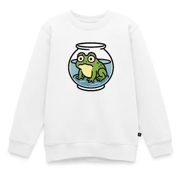 Grenouille dans un bol - Sweat Premium enfant bio - blanc - Devant - AI Model Kid Male (0cm)