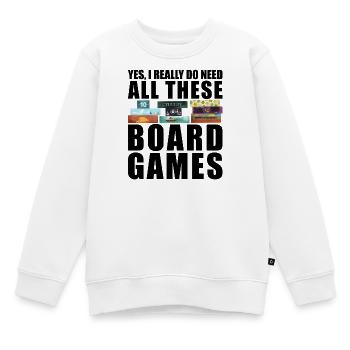Ja, ich brauche all diese Brettspiele lustig - Kinder Premium Organic Sweatshirt - Weiß - Vorne - AI Model Kid Male (0cm)