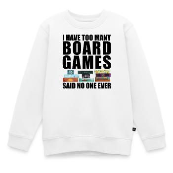 Ich habe zu viele Brettspiele - lustiger Spruch - Kinder Premium Organic Sweatshirt - Weiß - Vorne - AI Model Kid Male (0cm)
