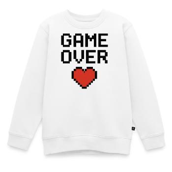 Pixel Heart Game Lover Design - Kinder Premium Organic Sweatshirt - Weiß - Vorne - AI Model Kid Male (0cm)