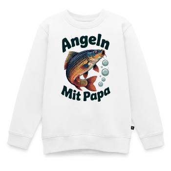 Angeln mit Papa Karpfen für junge Angler - Kinder Premium Organic Sweatshirt - Weiß - Vorne - AI Model Kid Male (0cm)