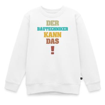Bautechniker als Lustig - Kinder Premium Organic Sweatshirt - Weiß - Vorne - AI Model Kid Male (0cm)