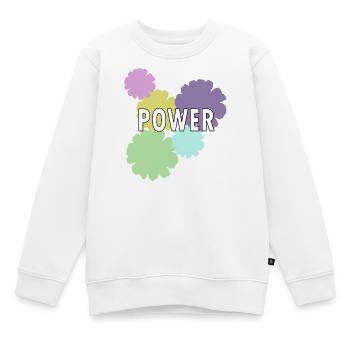 Mama Flower Power - Kinder Premium Organic Sweatshirt - Weiß - Vorne - AI Model Kid Male (0cm)