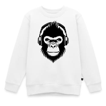 Wilder Affenkopf Spitzenhaar Club Shirt - Kinder Premium Organic Sweatshirt - Weiß - Vorne - AI Model Kid Male (0cm)