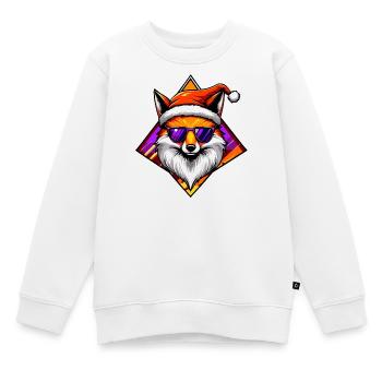 Fox Santa Swag - Sweat Premium enfant bio - blanc - Devant - AI Model Kid Male (0cm)