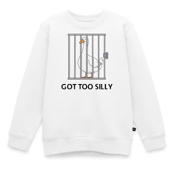 Goose – Wurde zu albern - Kinder Premium Organic Sweatshirt - Weiß - Vorne - AI Model Kid Male (0cm)