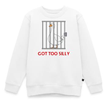 Goose – Wurde zu albern - Kinder Premium Organic Sweatshirt - Weiß - Vorne - AI Model Kid Male (0cm)