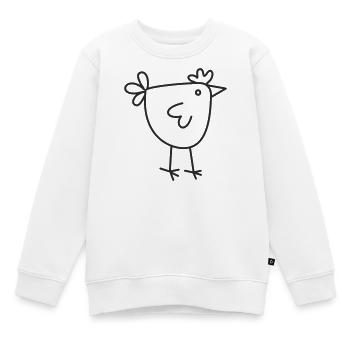 Huhn in Strichzeichnung - Kinder Premium Organic Sweatshirt - Weiß - Vorne - AI Model Kid Male (0cm)