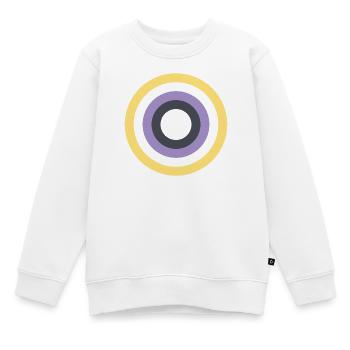 Palette d’anneaux concentriques LGBTQ Non Binaire - Sweat Premium enfant bio - blanc - Devant - AI Model Kid Male (0cm)