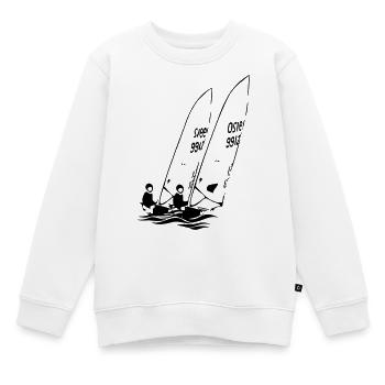 ILCA Laser Segeljollen Segelboote in der Regatta - Kinder Premium Organic Sweatshirt - Weiß - Vorne - AI Model Kid Male (0cm)