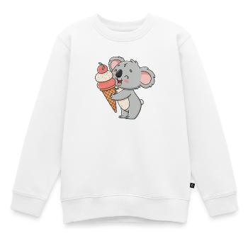 Gourmet-Koala und Eiscreme - Kinder Premium Organic Sweatshirt - Weiß - Vorne - AI Model Kid Male (0cm)