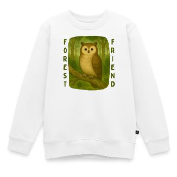 Eule auf einem Ast – Freund des Waldes - Kinder Premium Organic Sweatshirt - Weiß - Vorne - AI Model Kid Male (0cm)
