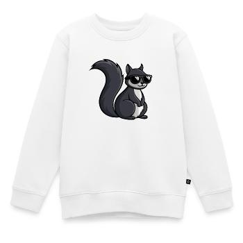 Coole Eichhörnchen-Dunkle Brille - Kinder Premium Organic Sweatshirt - Weiß - Vorne - AI Model Kid Male (0cm)