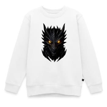 Tête de Dragon Sombre - Sweat Premium enfant bio - blanc - Devant - AI Model Kid Male (0cm)