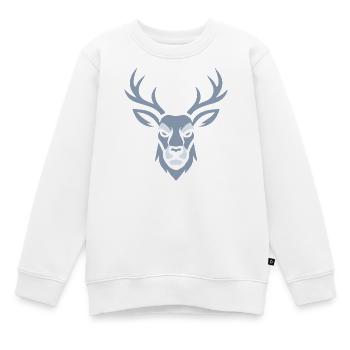 Blauer Hirschkopf  - Kinder Premium Organic Sweatshirt - Weiß - Vorne - AI Model Kid Male (0cm)