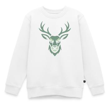 Hirschkopf  - Kinder Premium Organic Sweatshirt - Weiß - Vorne - AI Model Kid Male (0cm)