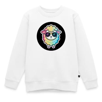 Schicke Regenbogen-Schafsbrille - Kinder Premium Organic Sweatshirt - Weiß - Vorne - AI Model Kid Male (0cm)