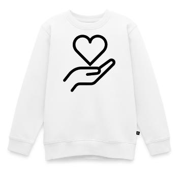 donner amour - Sweat Premium enfant bio - blanc - Devant - AI Model Kid Male (0cm)