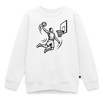 Basketballspieler Dunking Streetball Verein - Kinder Premium Organic Sweatshirt - Weiß - Vorne - AI Model Kid Male (0cm)
